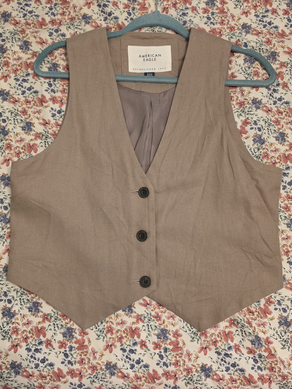American Eagle Outfitters Brown Taupe Cropped Vest